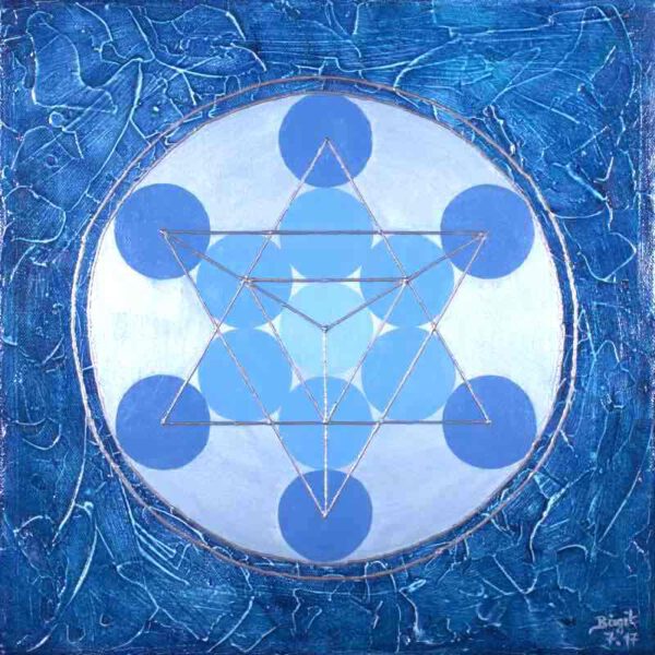 Auftragsbild Blauer Tetraeder, 40 x 40 cm