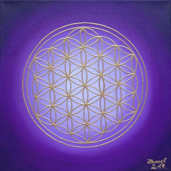 Blume des Lebens Violett, 30 x 30 cm