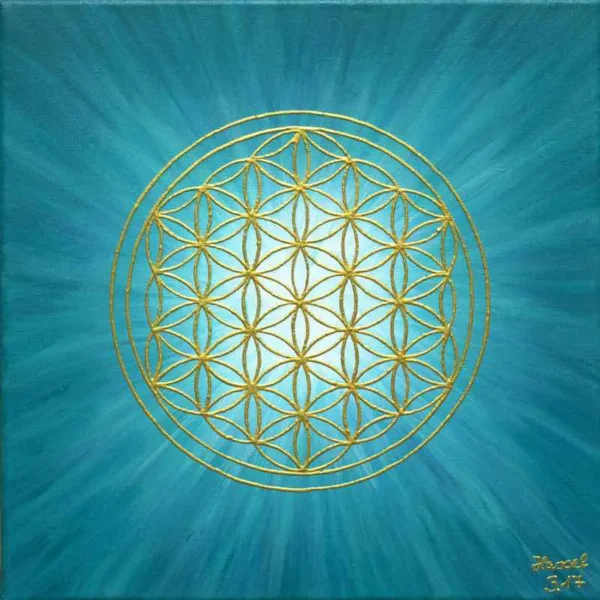 Strahlenblume Türkis, 30 x 30 cm