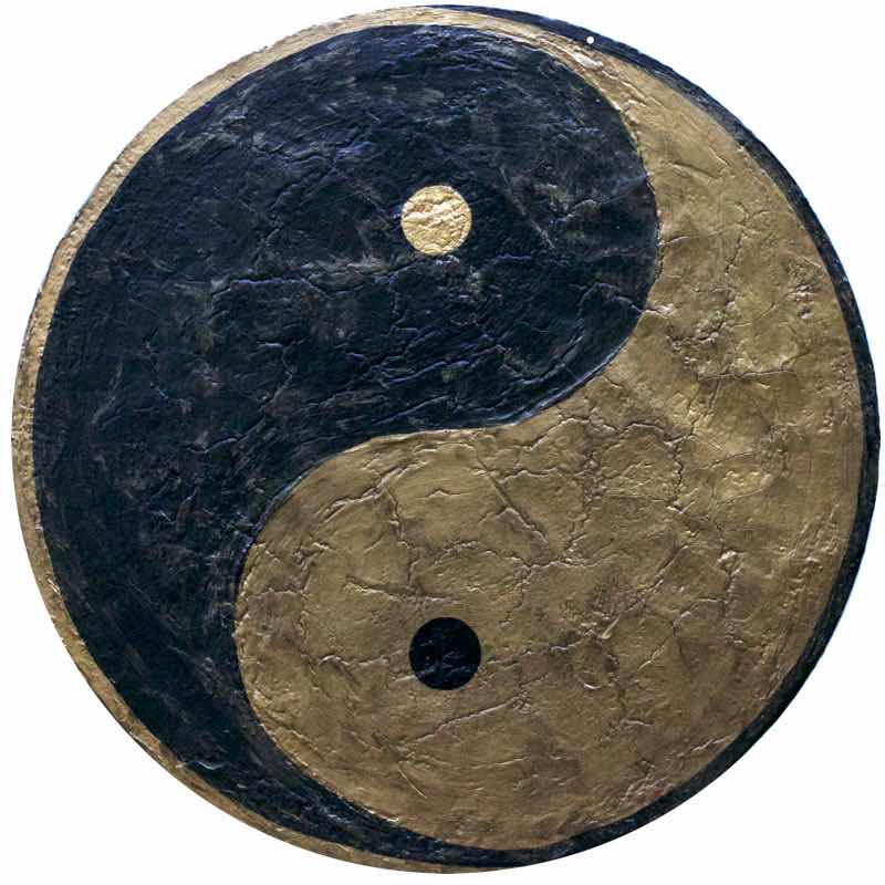 Yin Yang Balance, rund 40 cm - handgemaltes Energiebild
