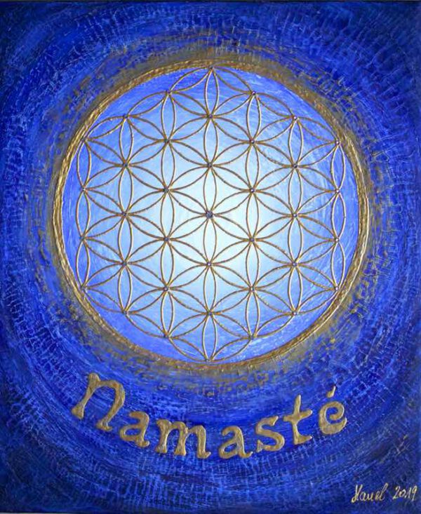 Auftragsbild Namasté Blau, 60 x 50 cm
