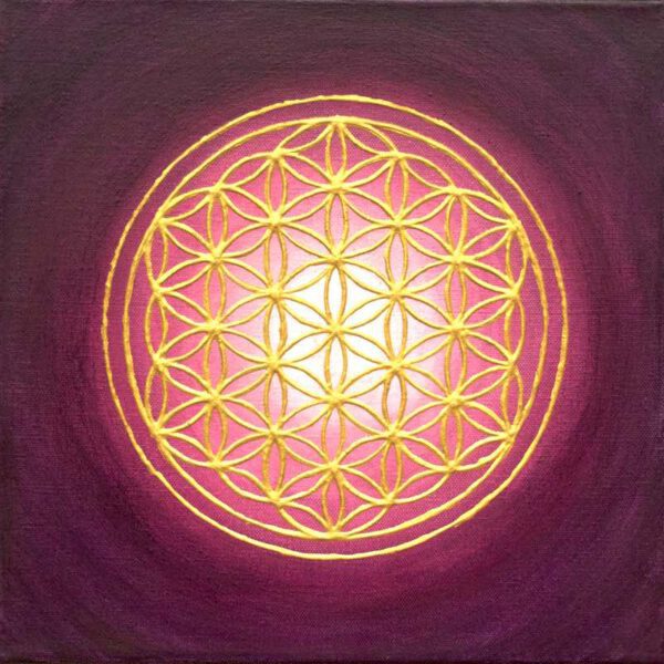 Blume des Lebens Bordeaux, 30 x 30 cm