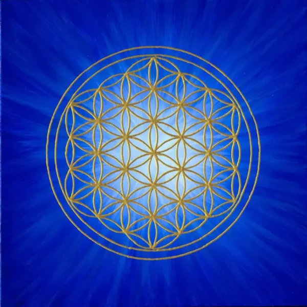 Strahlenblume Blau (Leinwanddruck)