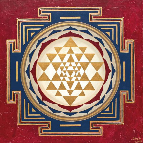 Golden Sri Yantra, 80 x 80 cm