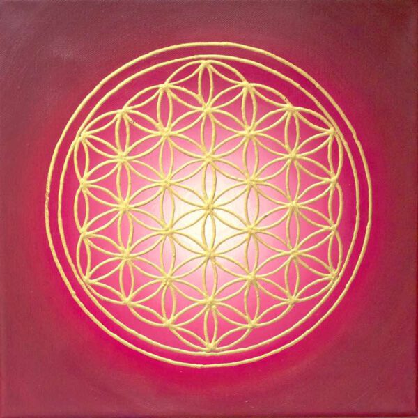 Blume des Lebens Bordeaux-Pink, 30 x 30 cm