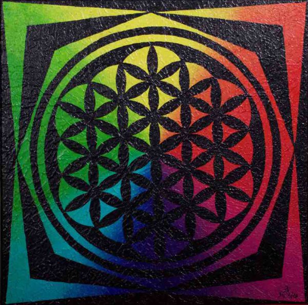 Blumen Kaleidoskop, 40 x 40 cm