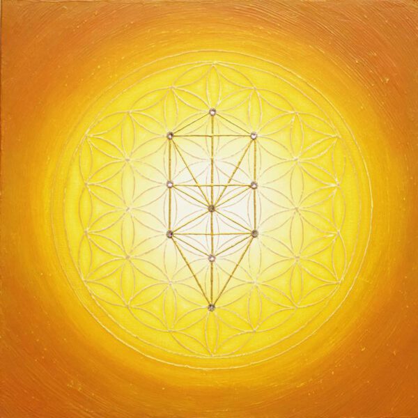 Lebensbaum Gelb-Orange, 50 x 50 cm