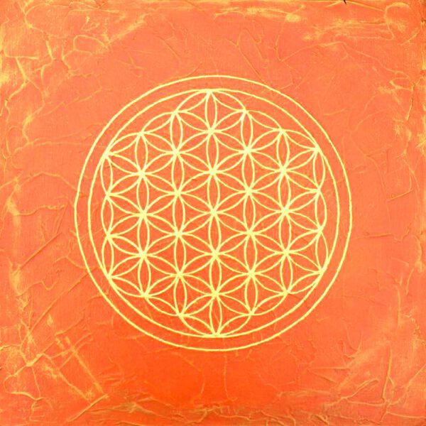 Sakralchakra Blume des Lebens, 40 x 40 cm