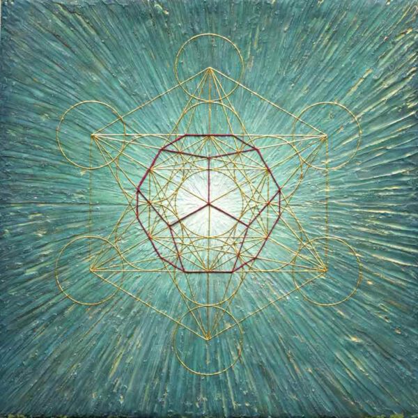 Auftragsbild Metatron mit Dodekaeder, 120 x 120 cm