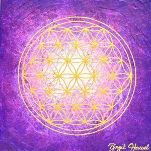 bild blume des lebens lovely heart weiss bordeaux pink gold x cm