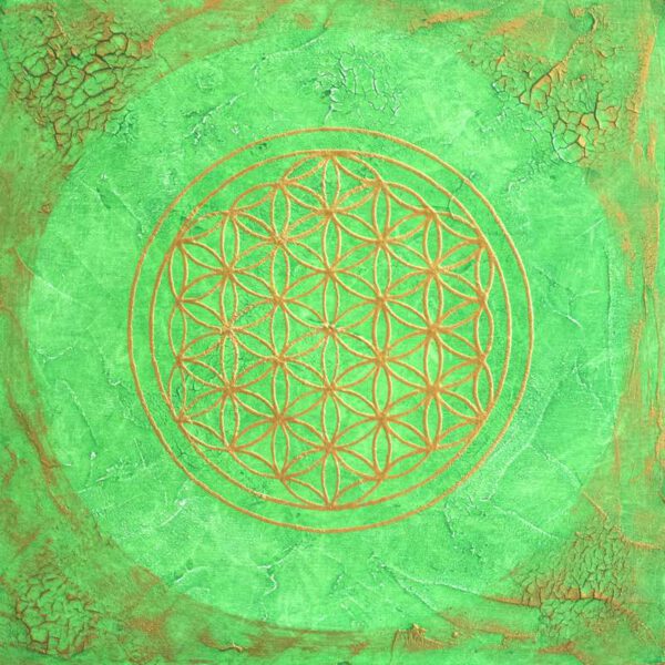 Herzchakra Blume des Lebens, 40 x 40 cm