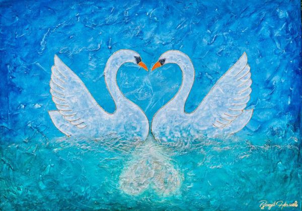 Schwanenherz Shanti, 50 x 70 cm