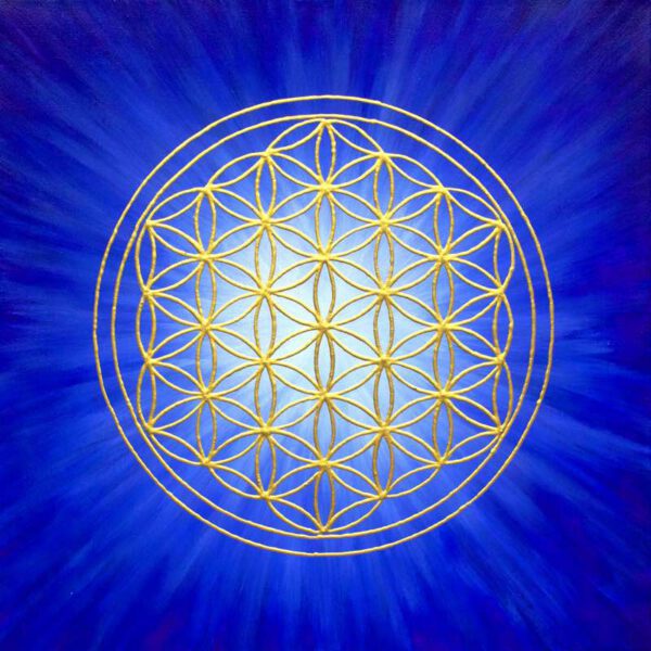 Strahlenblume Blau, 40 x 40 cm