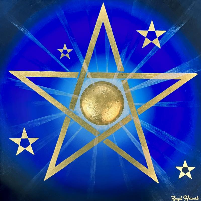 bild karat blattgold pentagramm magische Rauhnächte indogo cm