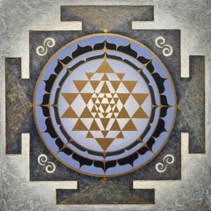 bild sri yantra heaven on earth blau weiss gold cm