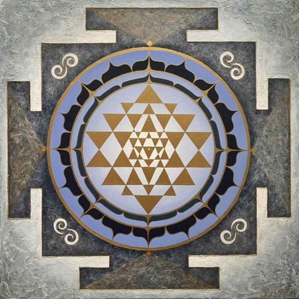 bild sri yantra heaven on earth blau weiss gold cm