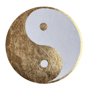 yin yang bild karat blattgold gleichgewicht der kräfte rund cm