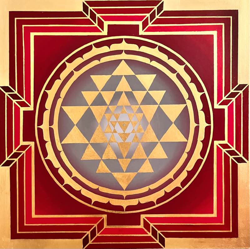 karat blattgold bild sri yantra golden age rot gold cm