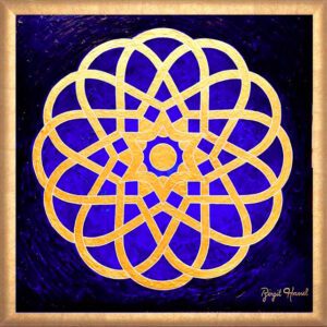 bild symbol der fuelle infinity of abundance gerahmt x indigo gold