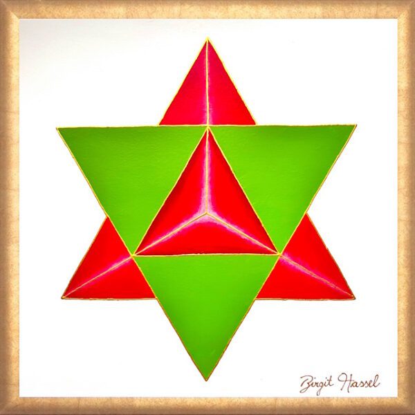 bild sterntetraeder heilung durch liebe gerahmt gruen rot cm