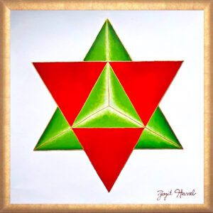 bild sterntetraeder heilung durch liebe gruen rot gerahmt cm