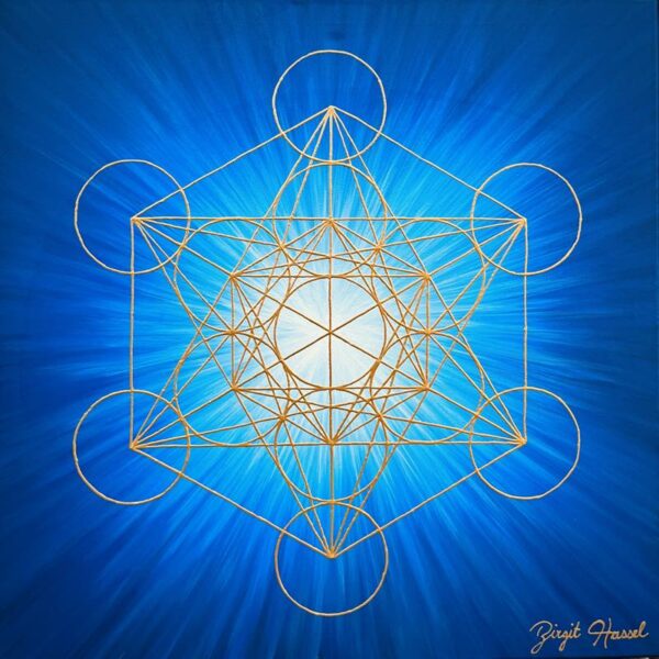 bild metatron wuerfel blau strahlender metatron x cm blau gold