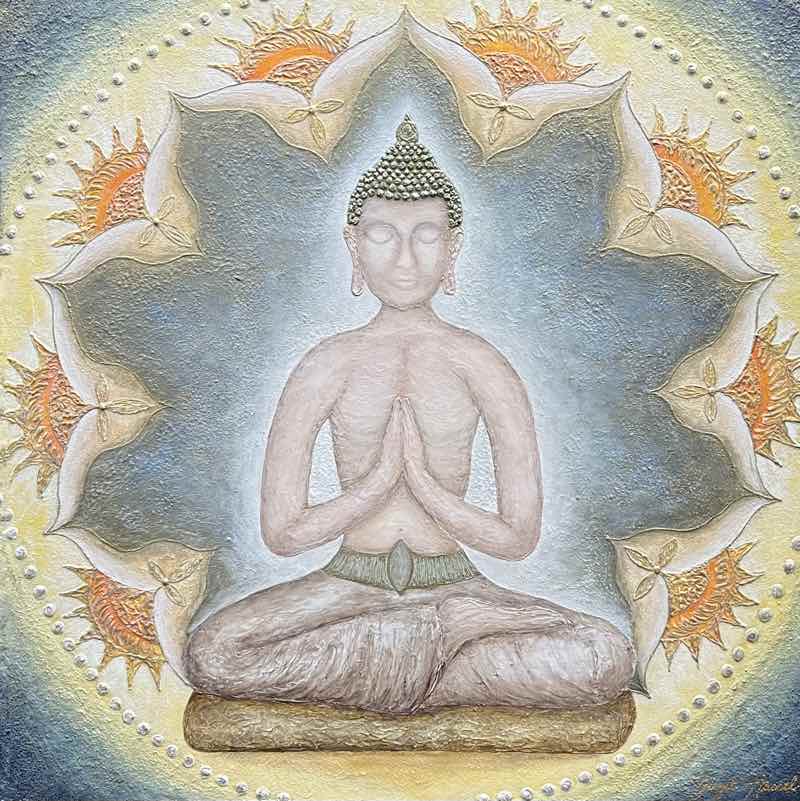 buddha bild spirituelles erwachen meditierender buddha x cm