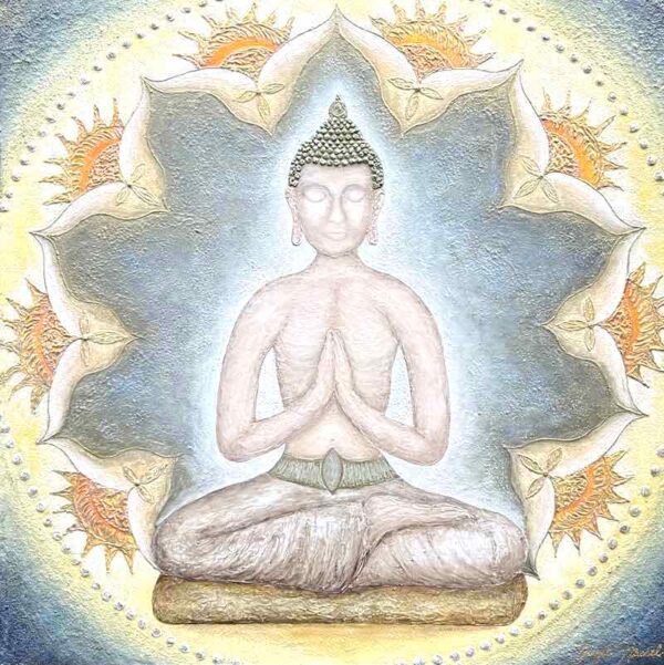 buddha bild spirituelles erwachen meditierender buddha x cm
