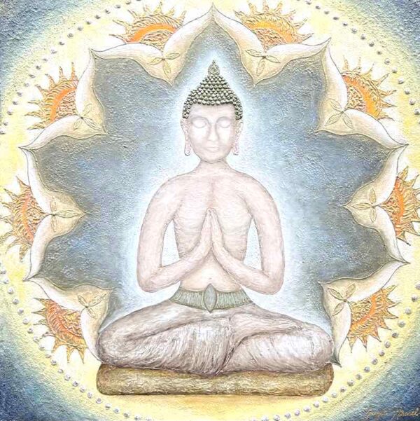 buddha bild spirituelles erwachen meditierender buddha x cm