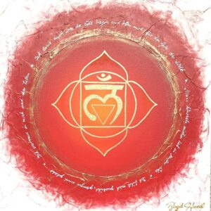 bild wurzelchakra ich vertraue rot weiss gold cm