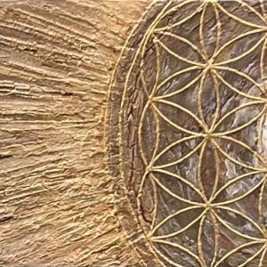 auftragsbild blume des lebens marsfuer braun gold x cm