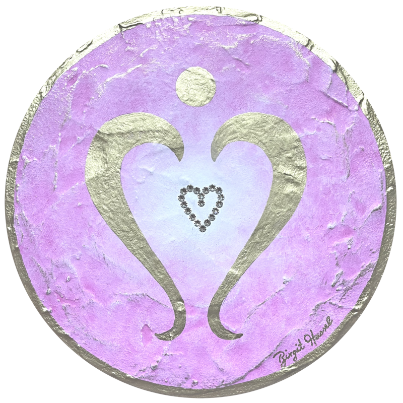 energiebild erzengel chamuel rund cm rosa gold herzensengel
