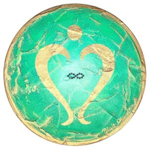 energiebild erzengel raphael rund cm gruen gold ausgeschnitten ohne signatur