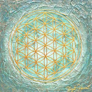 bild blume des lebens ocean eyes x cm tuerkis gruen gold