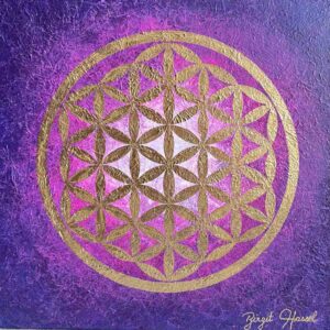 bild blumen des lebens goettliche hingabe violett pink gold cm