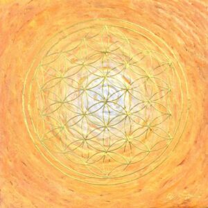 bild blume des lebens lass die innere sonne scheinen cm gelb gold