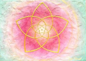 bild venusblume reise zur inneren goettin x gruen pink gold