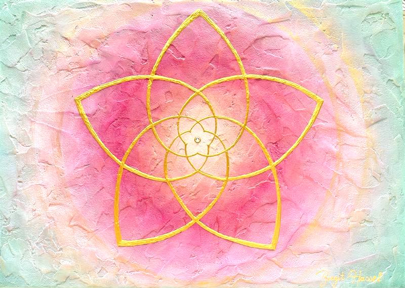 bild venusblume reise zur inneren goettin x gruen pink gold