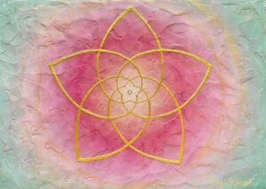 bild venusblume reise zur inneren goettin x gruen pink gold
